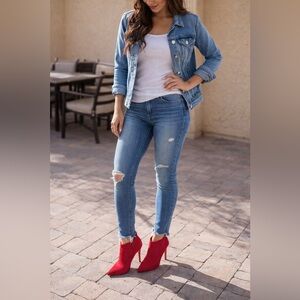 Jessica Simpson Vibrant Red Heeled Boots